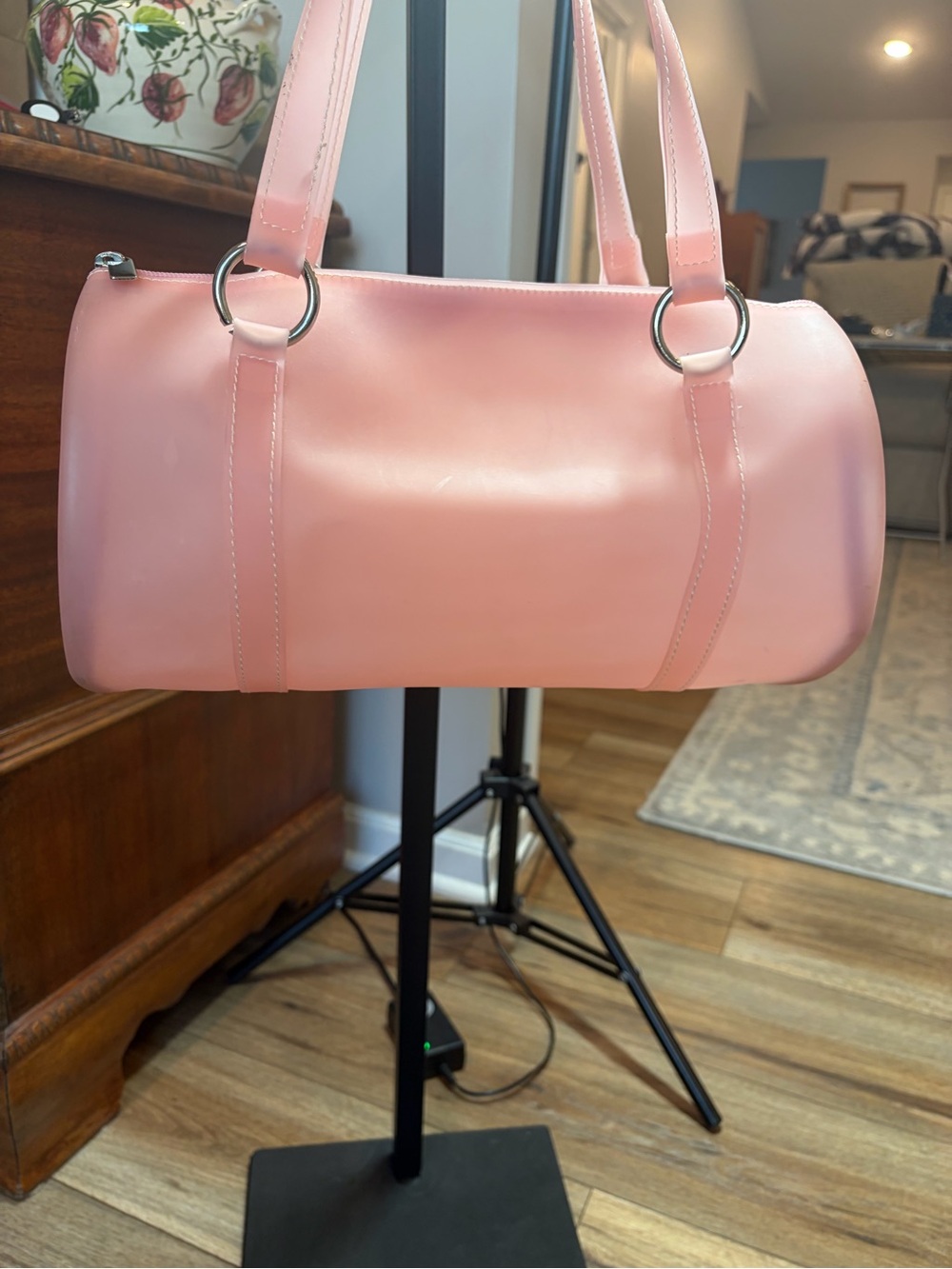 Rare Vtg Retro Maurizio Taiuti Pink Jelly Barrel Bag Y2K Soft Girl Made In Italy - Picture 3 of 10